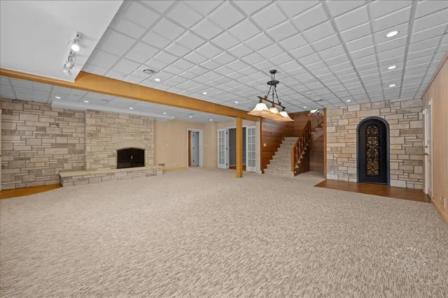 a view of a livingroom with a fireplace