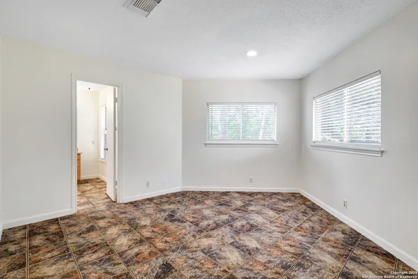 an empty room with a window