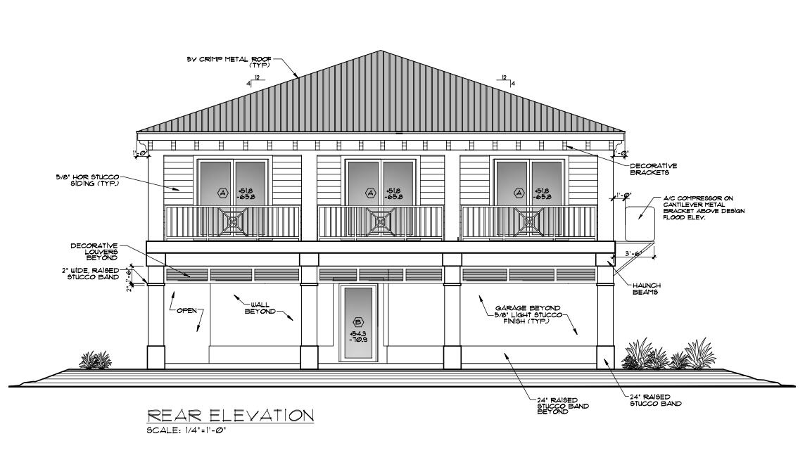64 Sombrero Beach Road Marathon, FL 33050 - Photo 2 of 33 Back View / Approved Plans