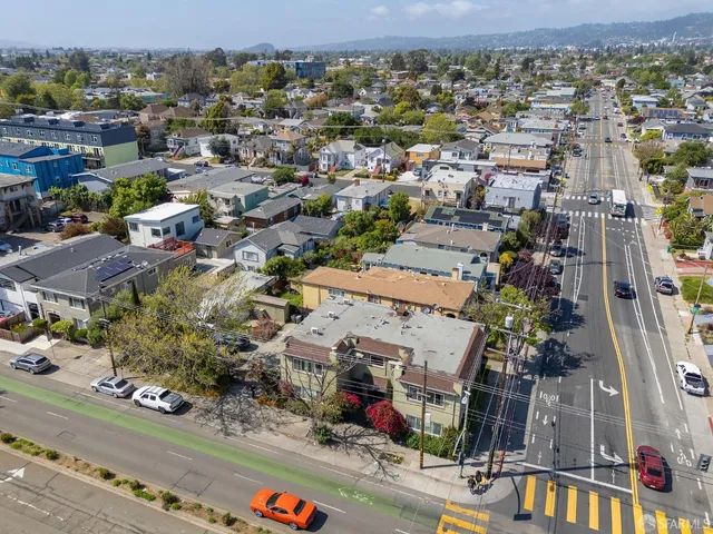 an aerial view of a city