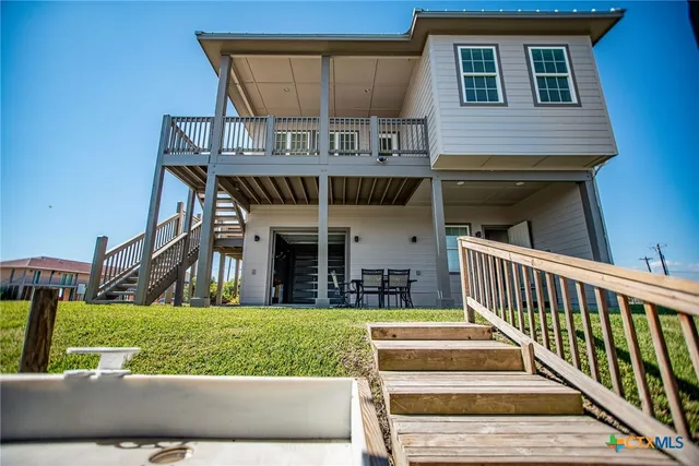 a view of a house with a balcony