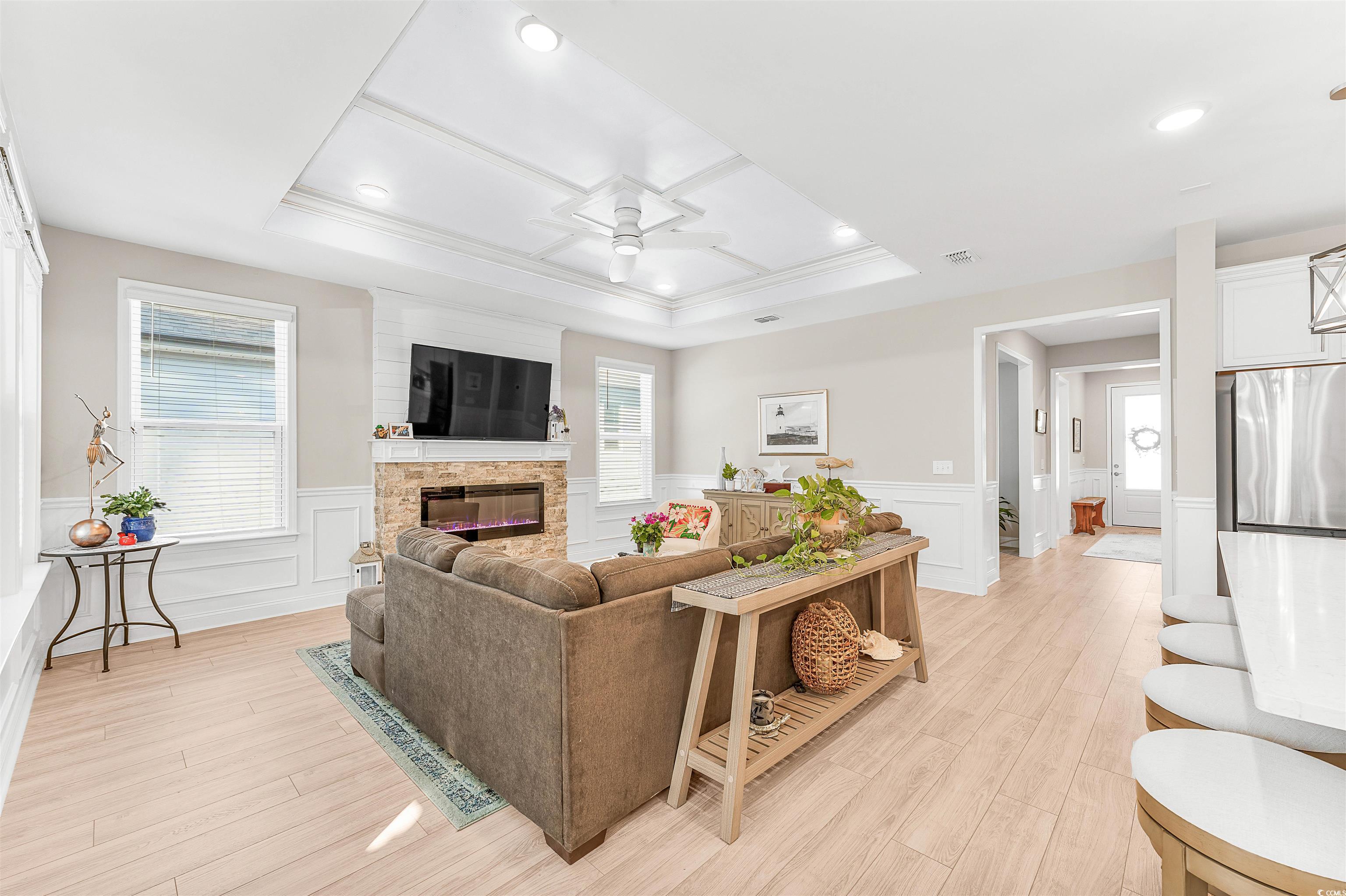 1577 Littleleaf Loop North Myrtle Beach, SC 29582 - Photo 6 of 40 Living room with light wood finished floors, a rai