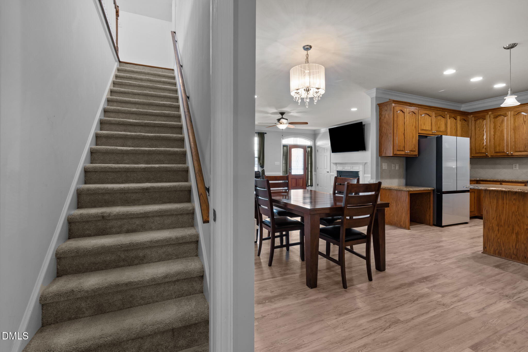 236 Derwin Drive Timberlake, NC 27583 - Photo 38 of 45 a view of a dining room with furniture and wooden floor