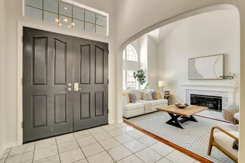 a living room with furniture