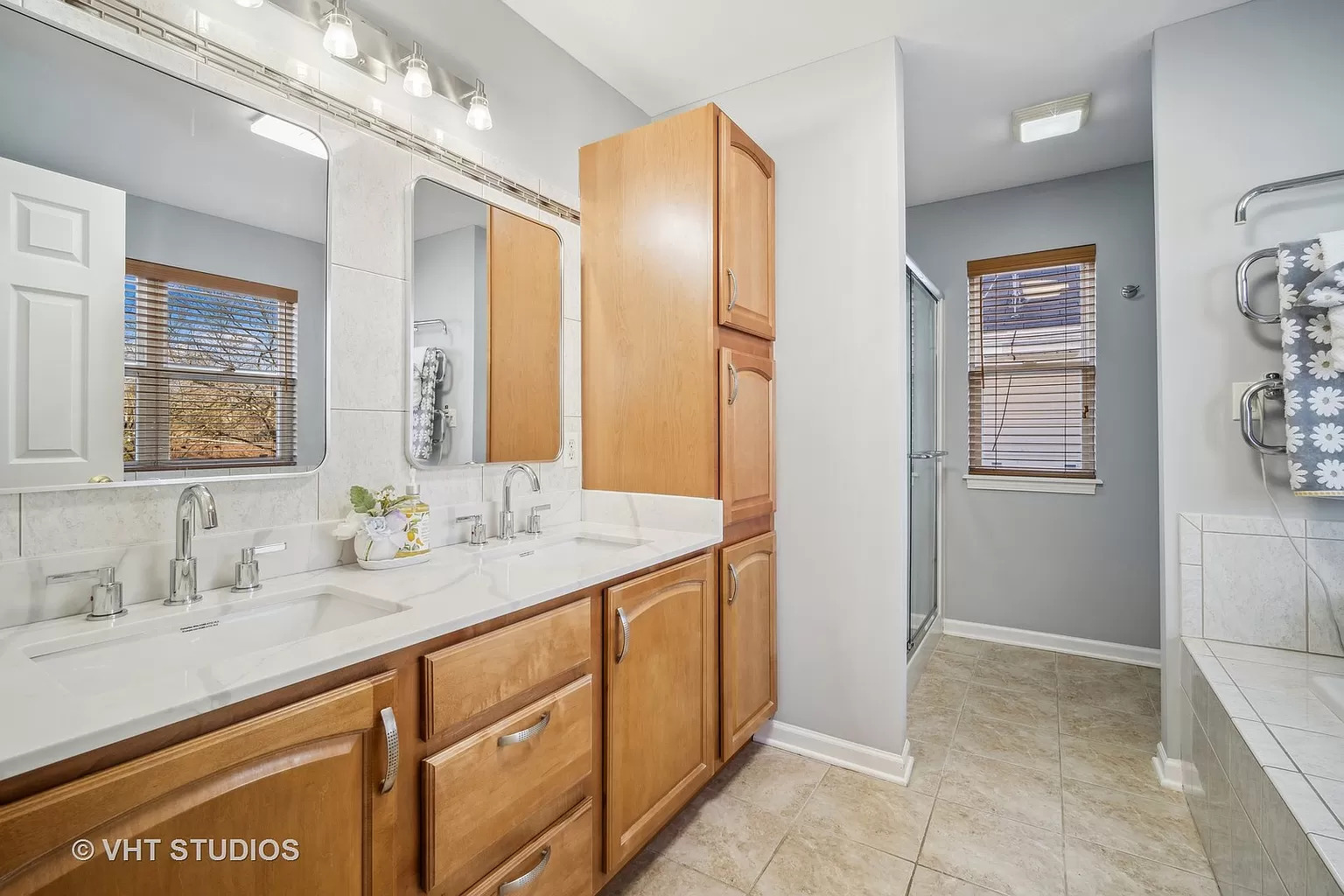 23540 North Melody Lane Lake Zurich, IL 60047 - Photo 25 of 35 a bathroom with a granite countertop sink and a mirror