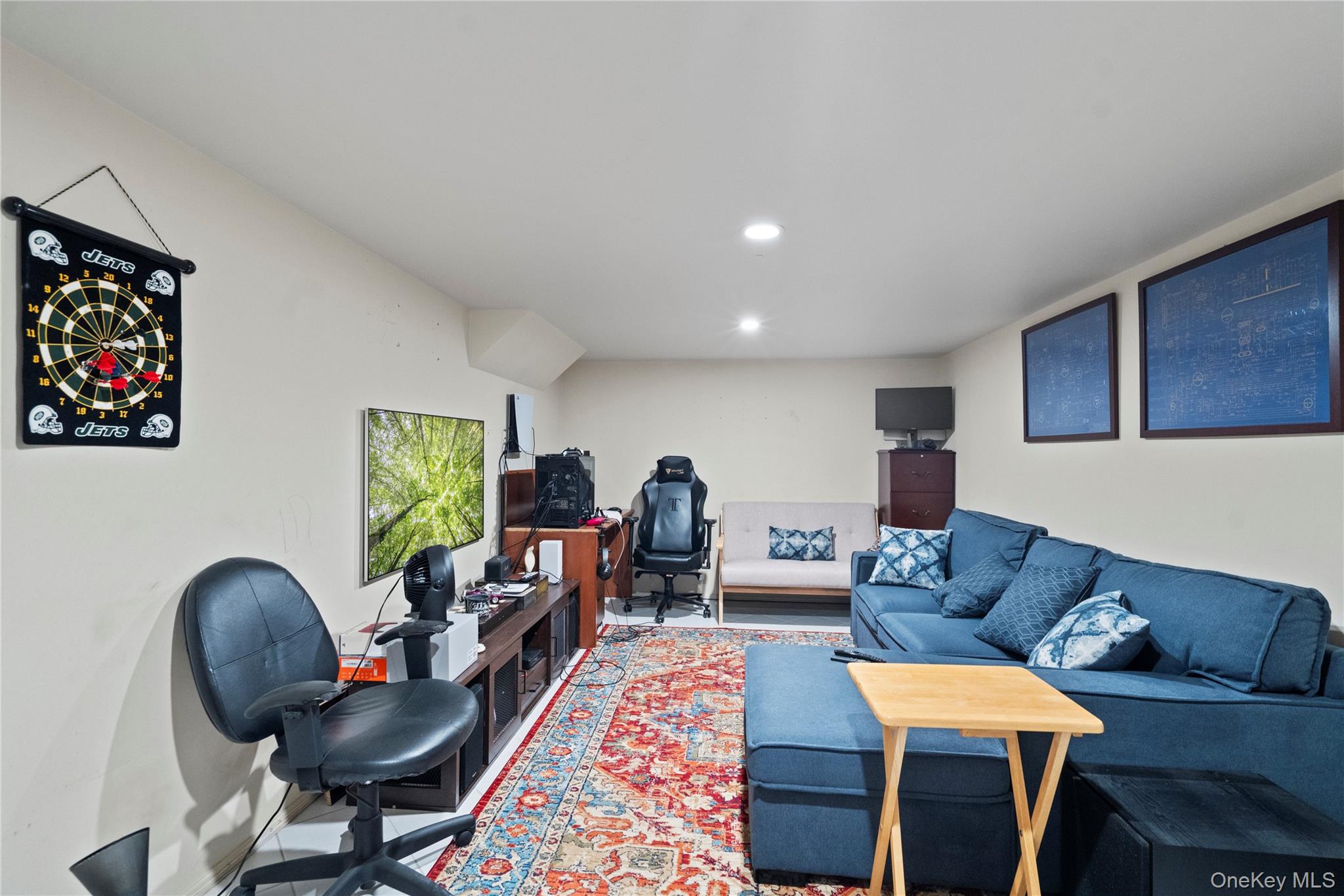 33 Shelter Hill Road Plainview, NY 11803 - Photo 23 of 34 Living area with recessed lighting and a desk