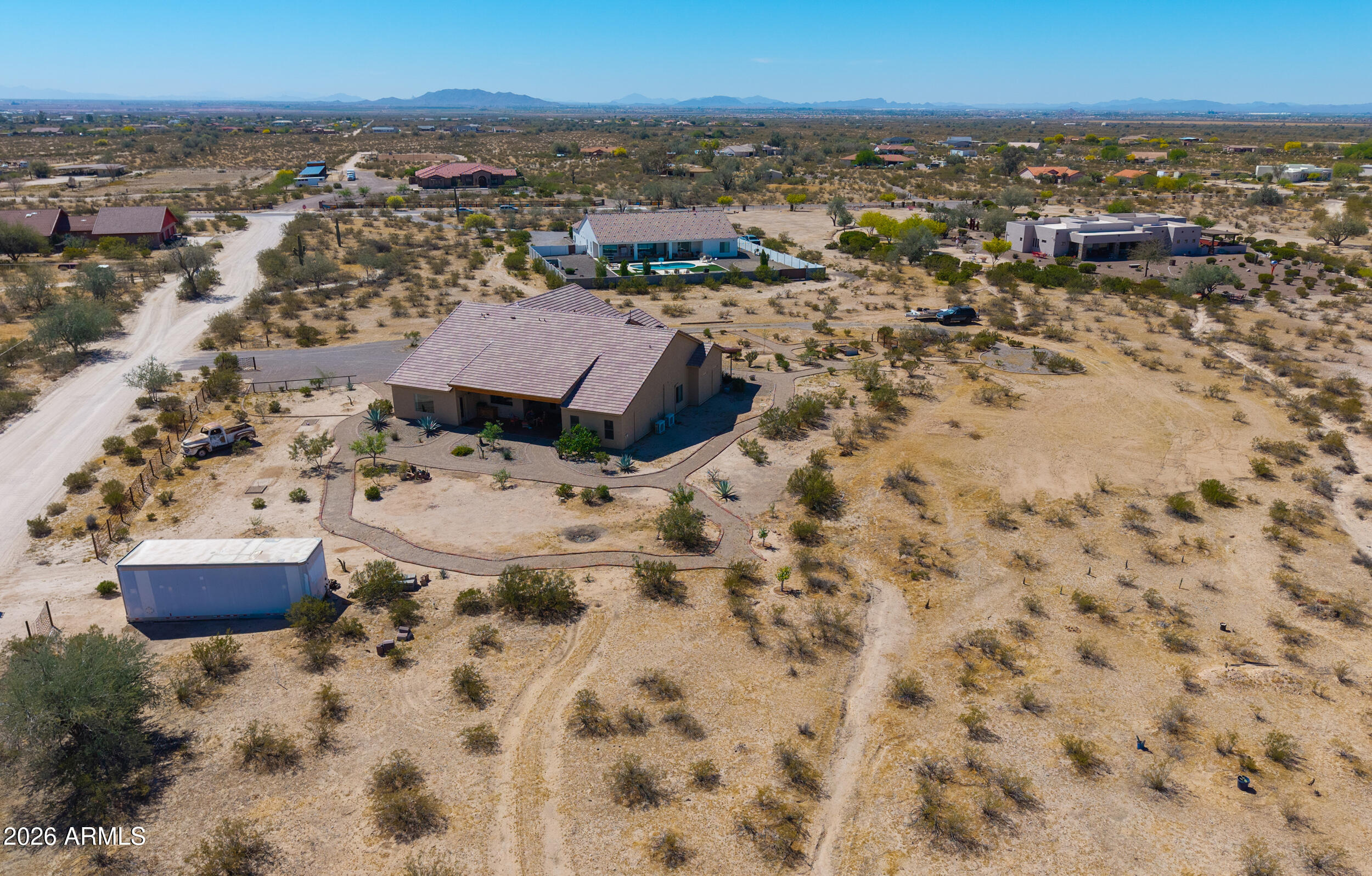 11422 North Hazeldine Road Casa Grande, AZ 85194 - Photo 54 of 59 an aerial view of residential houses with outdoor space