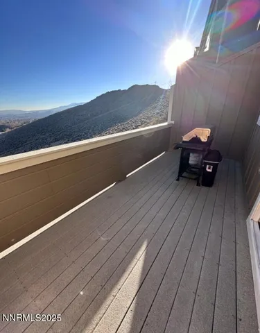 a view of a terrace with a bench
