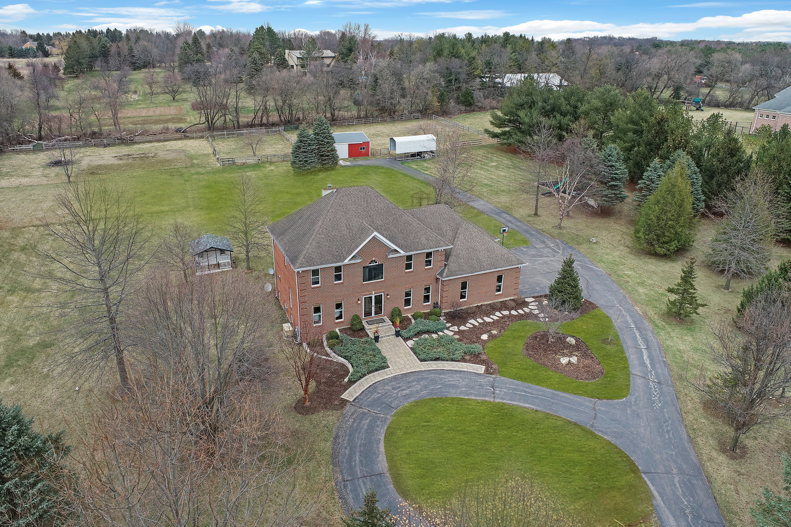 206 Spring Creek Road Barrington Hills, IL 60010 - Photo 41 of 56 an aerial view of a house with pool