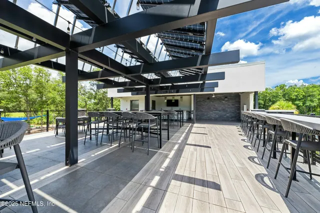 a view of a park with slide