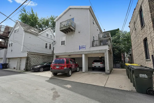 a car parked in front of a building
