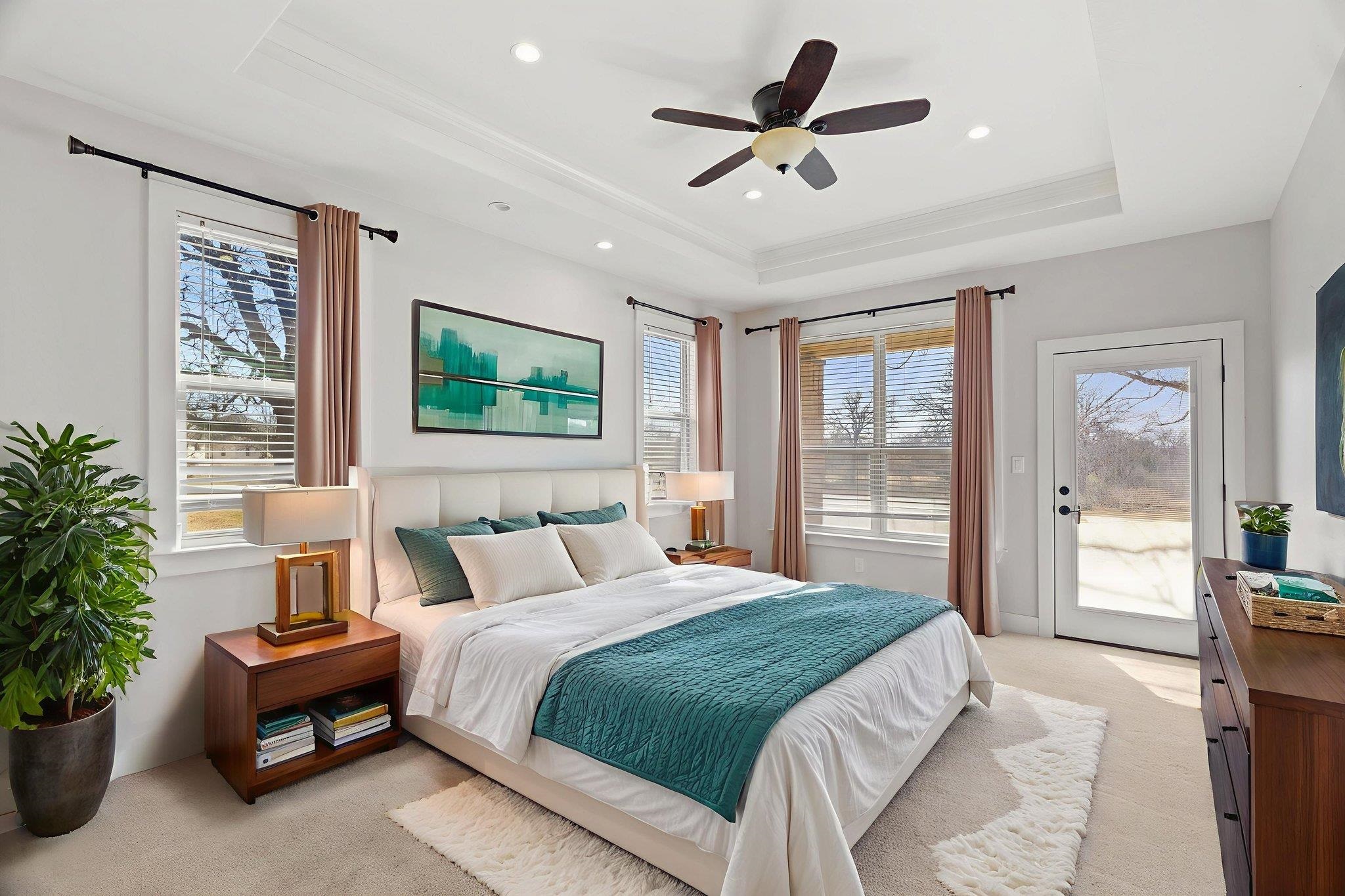 110 Chaumont Street Kingsland, TX 78639 - Photo 13 of 29 a bedroom with a large bed and a large window