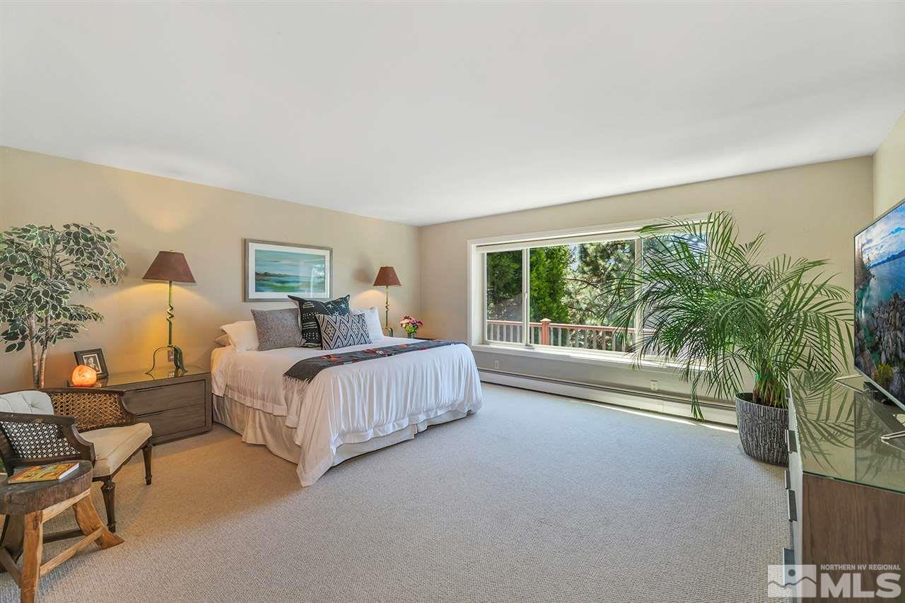 253 Cheyenne Circle Zephyr Cove, NV 89448 - Photo 11 of 25 a bedroom with furniture and a large window