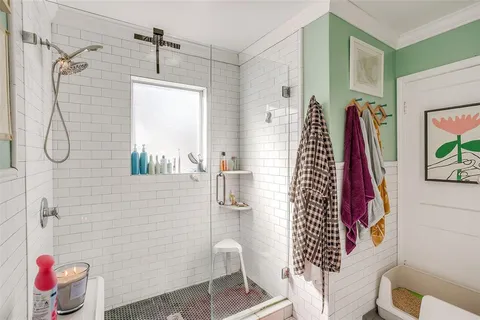 a bathroom with a shower