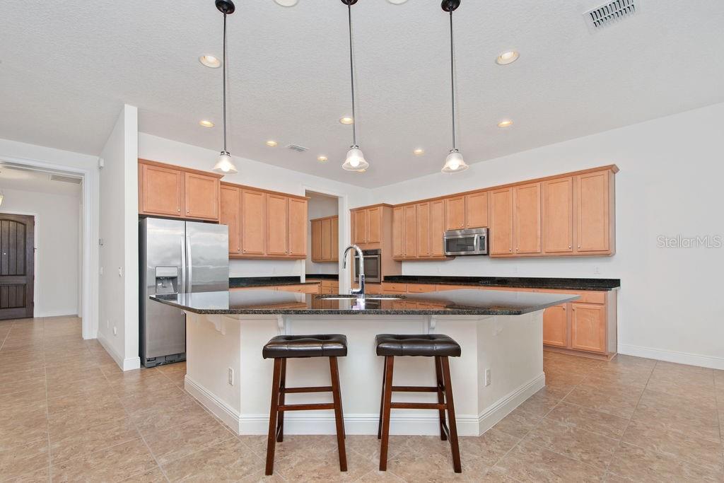 17538 Black Rail Street Windermere, FL 34786 - Photo 8 of 32 a kitchen with kitchen island a stove a sink and a refrigerator
