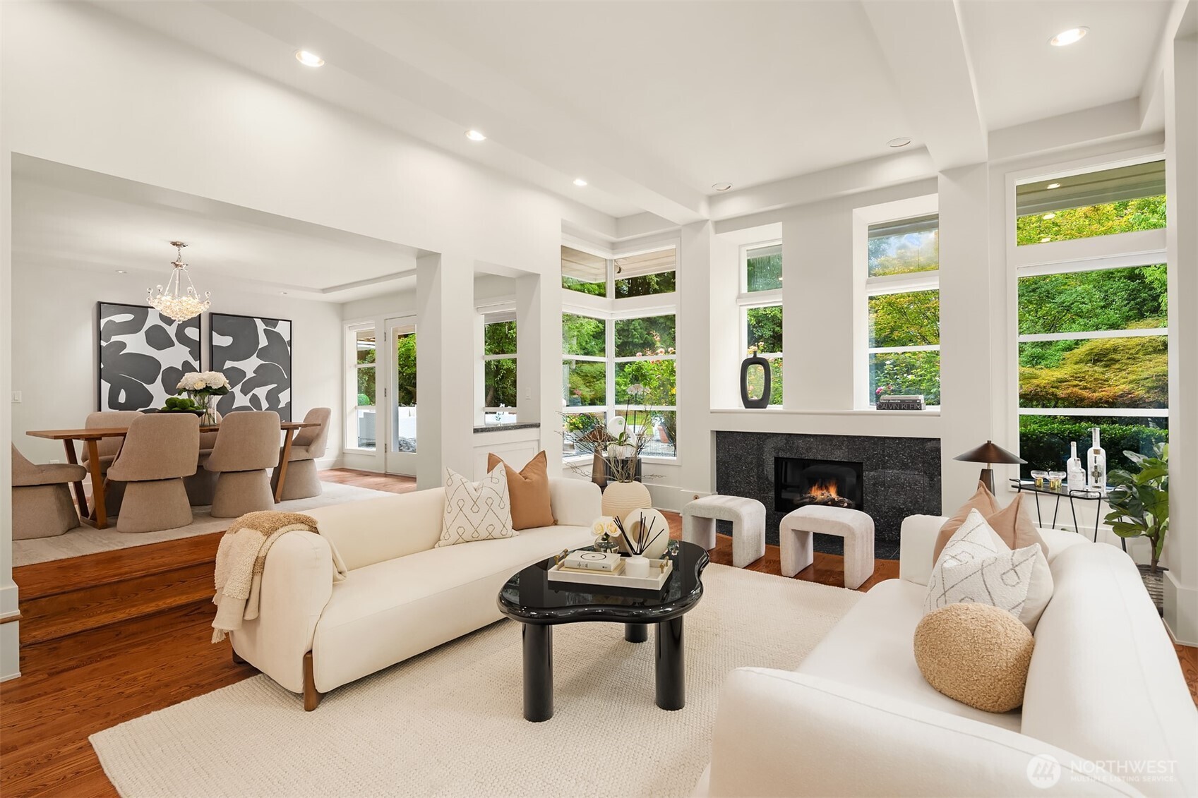 2609 Evergreen Point Road Medina, WA 98039 - Photo 11 of 39 a living room with furniture and large windows
