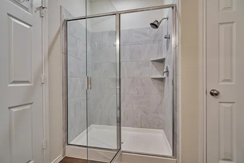 a view of an empty walk in closet