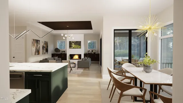 a lobby with furniture and wooden floor