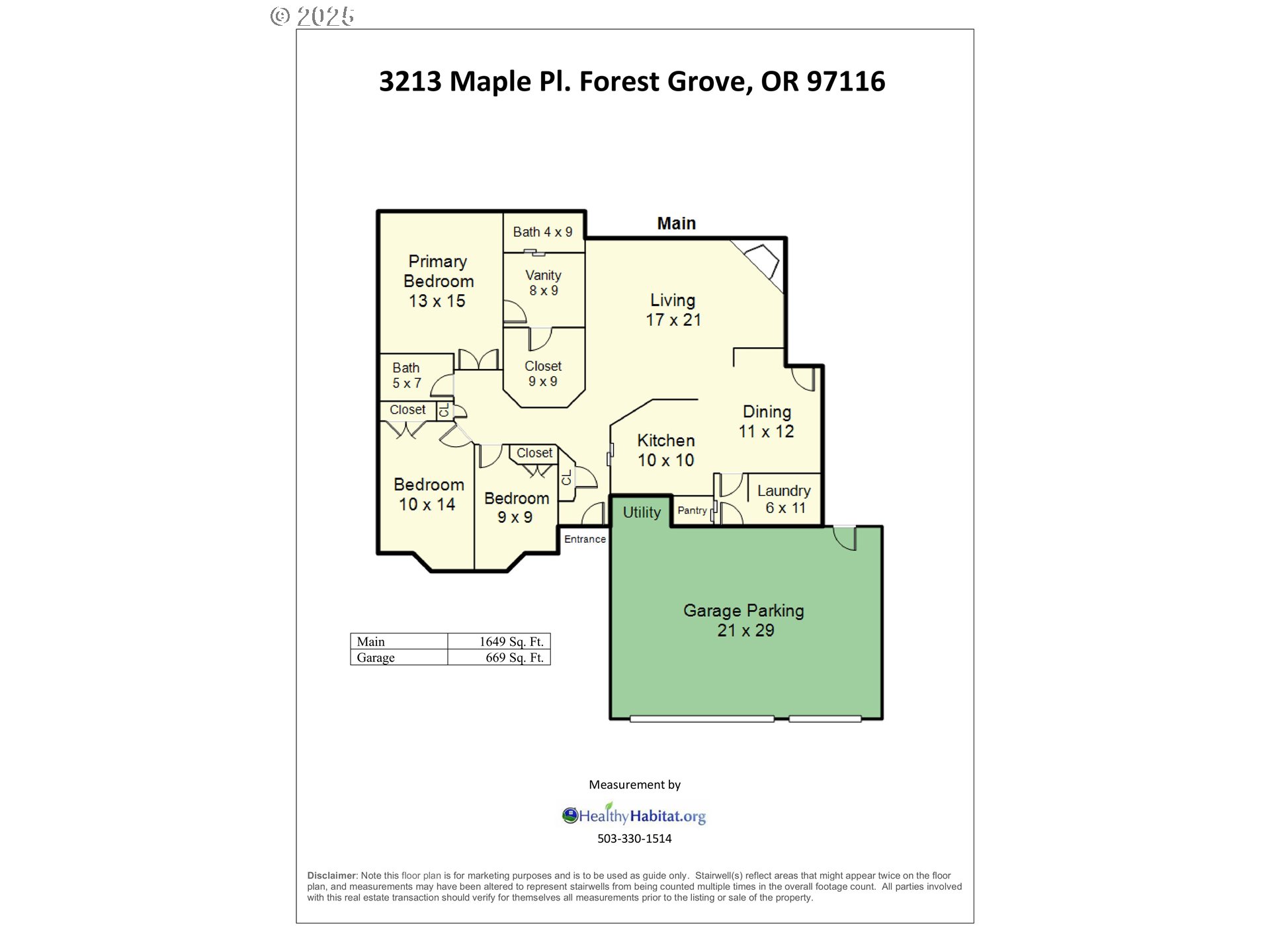 3213 Maple Place Forest Grove, OR 97116 - Photo 40 of 40 Floor Plan