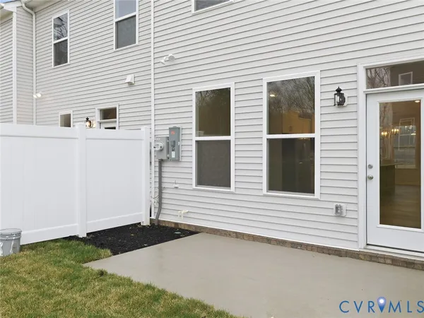 a view of a house with white door