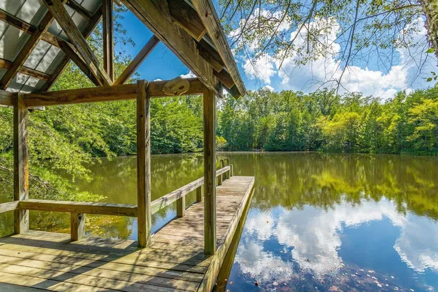 a view of a lake from a balcony