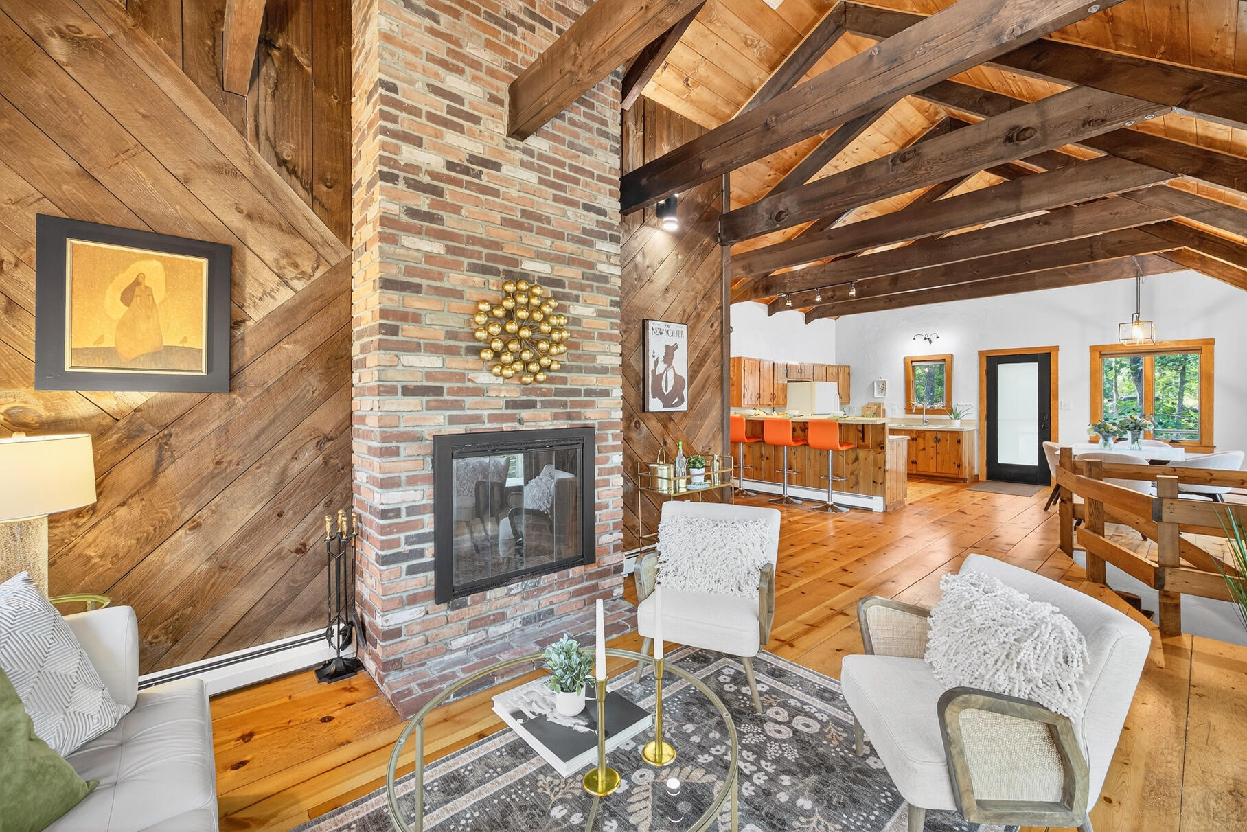 90 Blue Heron Road Wellfleet, MA 02667 - Photo 18 of 54 a living room with furniture and a fireplace