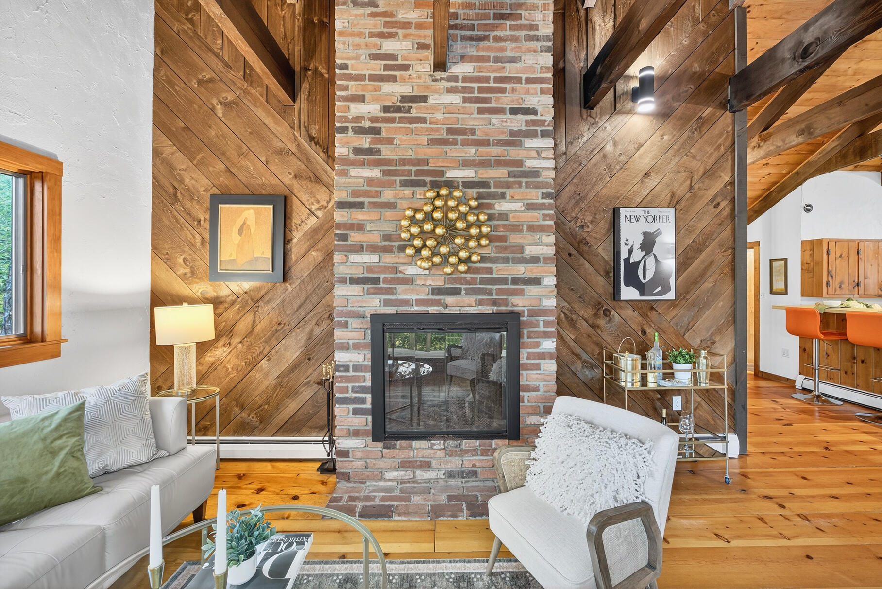 90 Blue Heron Road Wellfleet, MA 02667 - Photo 19 of 54 a living room with fireplace furniture and a fireplace
