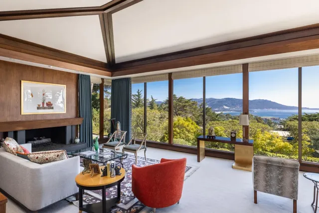 a outdoor living space with furniture and a potted plant