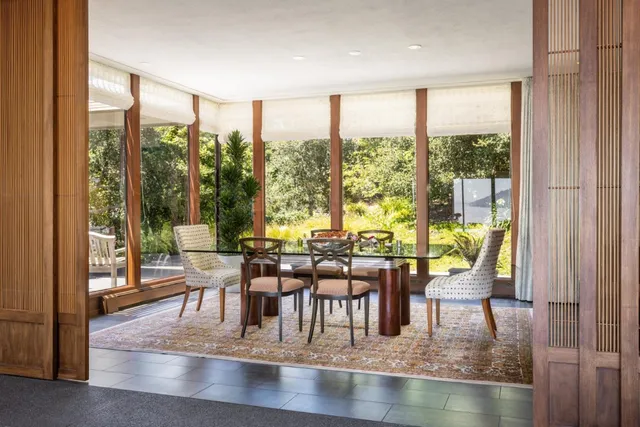 a large living room with a large window