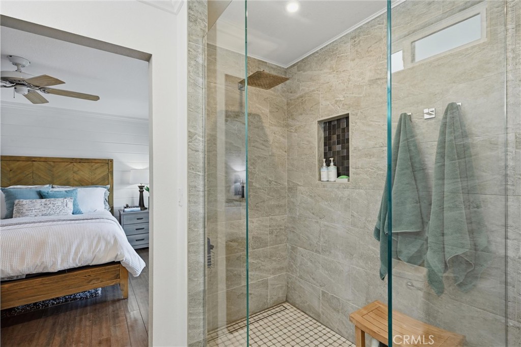 17432 Greenridge Road Hidden Valley Lake, CA 95467 - Photo 35 of 72 a bathroom with a shower and a sink
