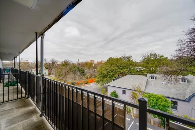 a view of a city from a balcony