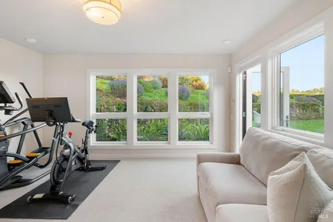 a view of a balcony with city view