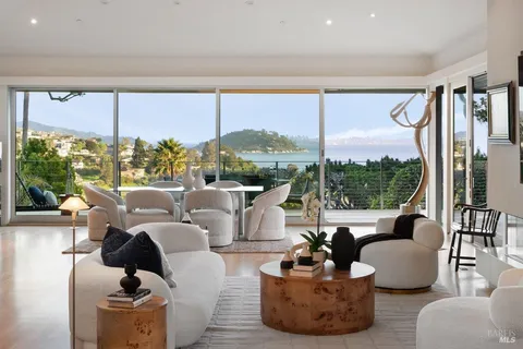 a living room with fireplace furniture and a flat screen tv