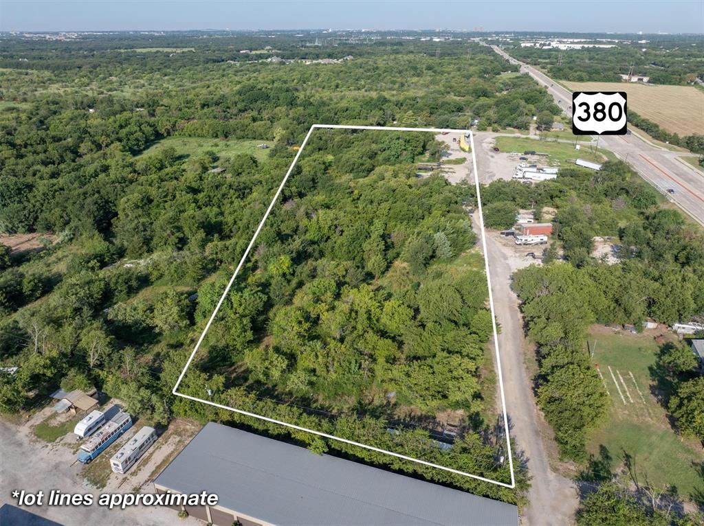 0 Us 380 & Trinity Road Denton, TX 76208 - Photo 12 of 29 Aerial view of property's location with property boundaries highlighted