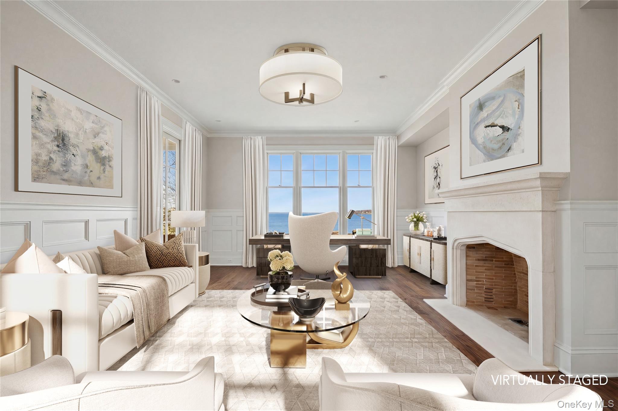 30 Forest Drive Sands Point, NY 11050 - Photo 17 of 27 a living room with furniture and a fireplace