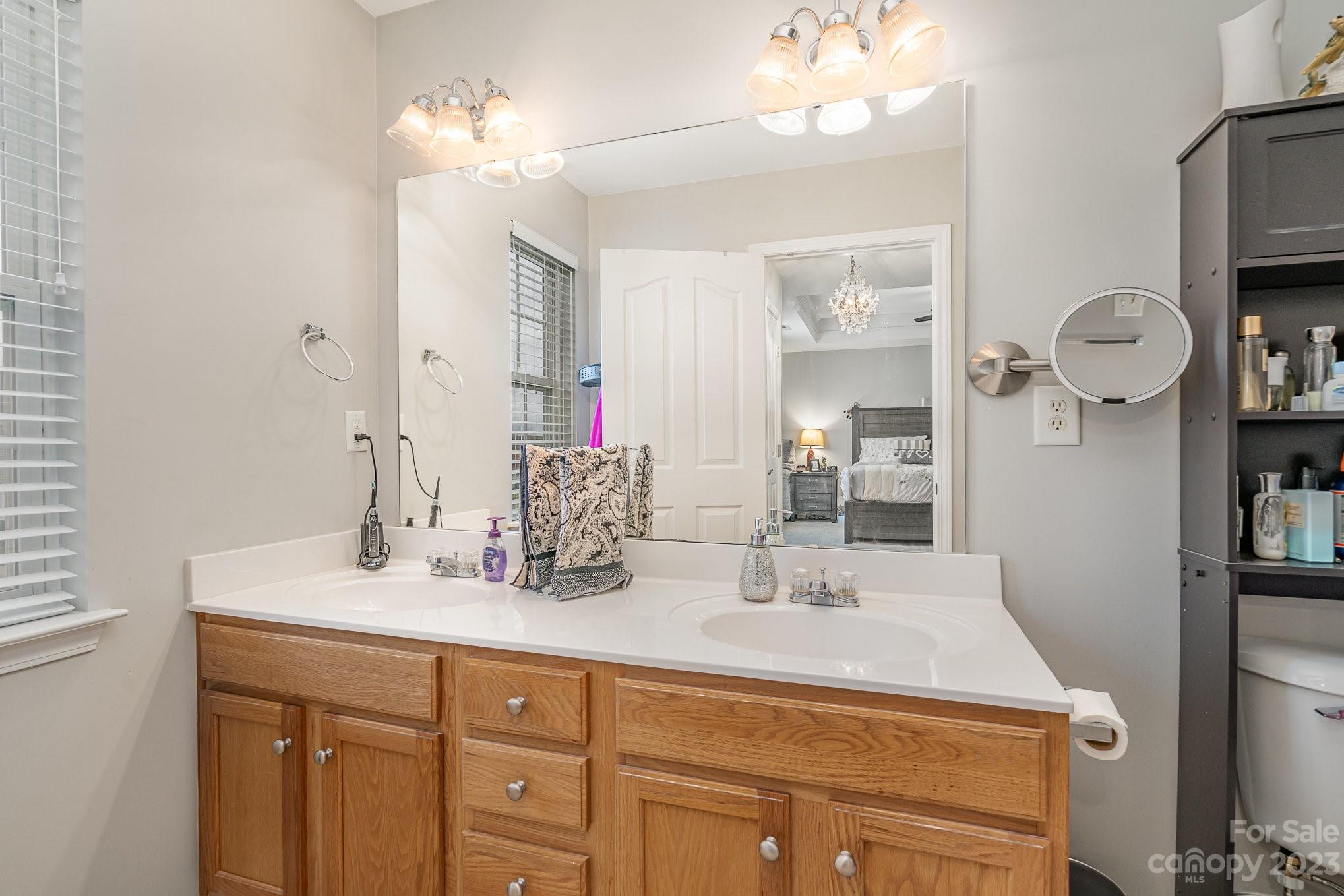 7572 Bluff Point Lane Denver, NC 28037 - Photo 22 of 33 a bathroom with a sink vanity and a mirror