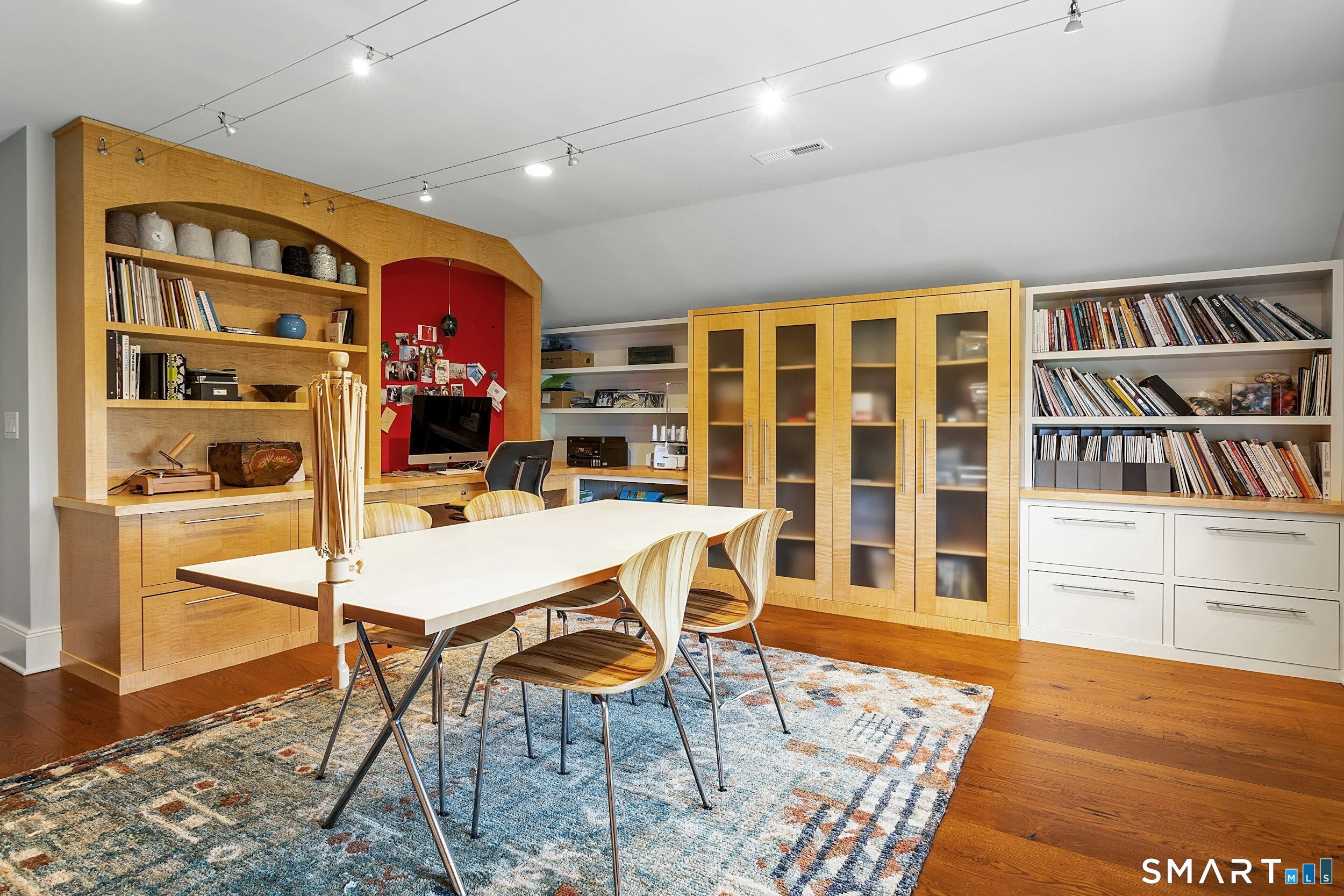 206 Umpawaug Road Redding, CT 06896 - Photo 26 of 40 Office With Custom Maple Built-In Cabinetry (Third Level)