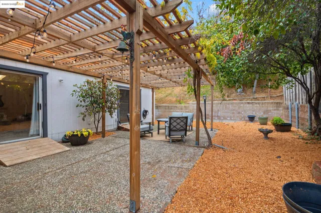 a view of outdoor space with seating area