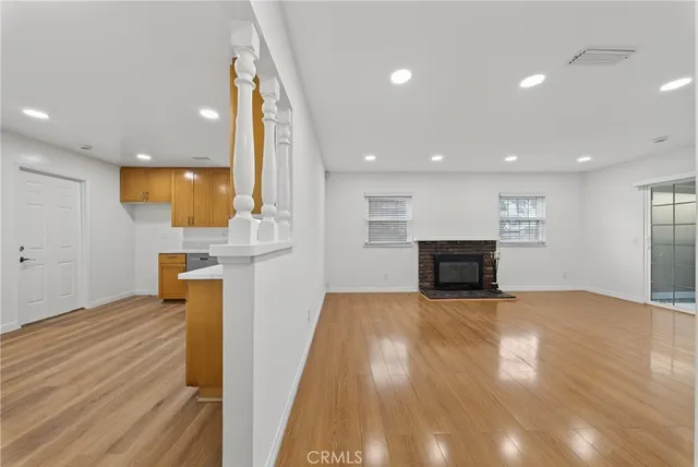 a view of kitchen with microwave and stove