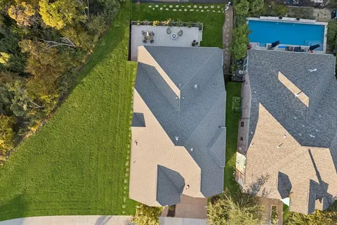 an aerial view of a house