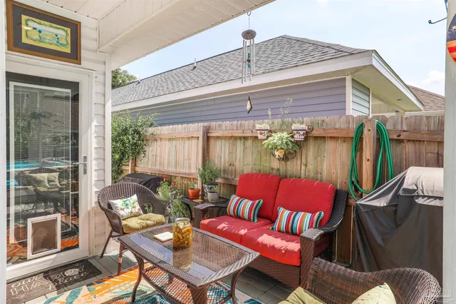 a outdoor living space with patio furniture