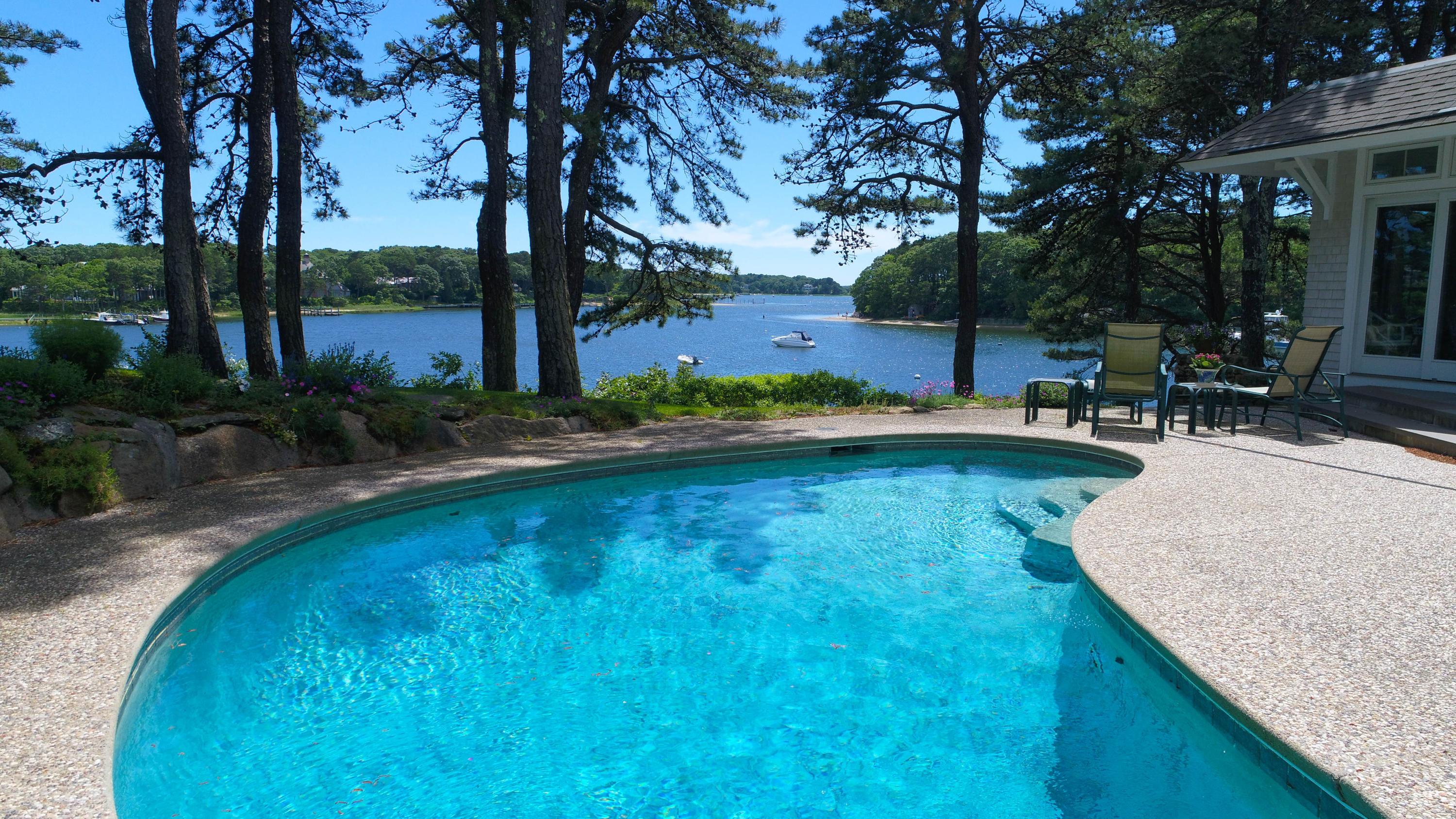 135 Point Isabella Road Cotuit, MA 02635 - Photo 3 of 32 Summer Pool Overlooking Water