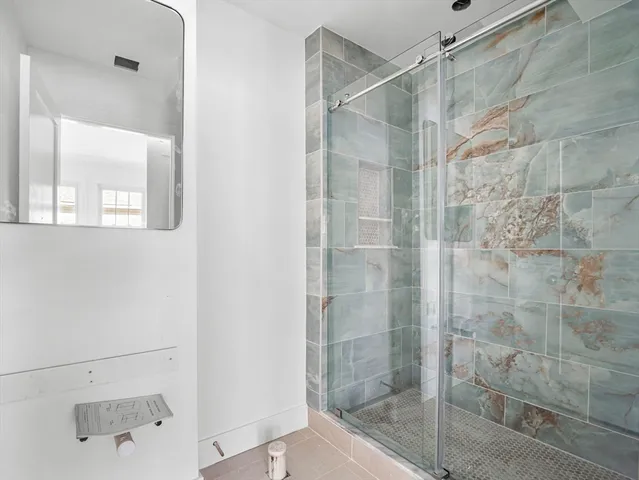 a bathroom with a shower
