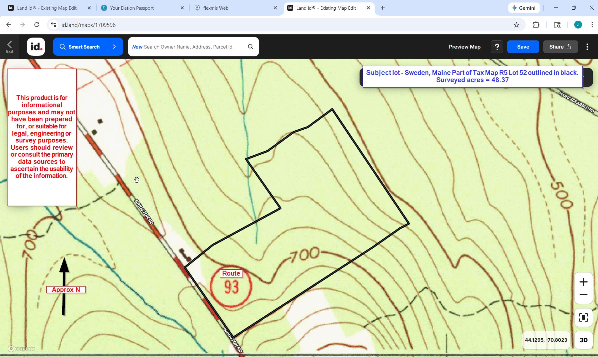 L52 Bridgton Road Harrison, ME 04040 - Photo 20 of 21 Topo map