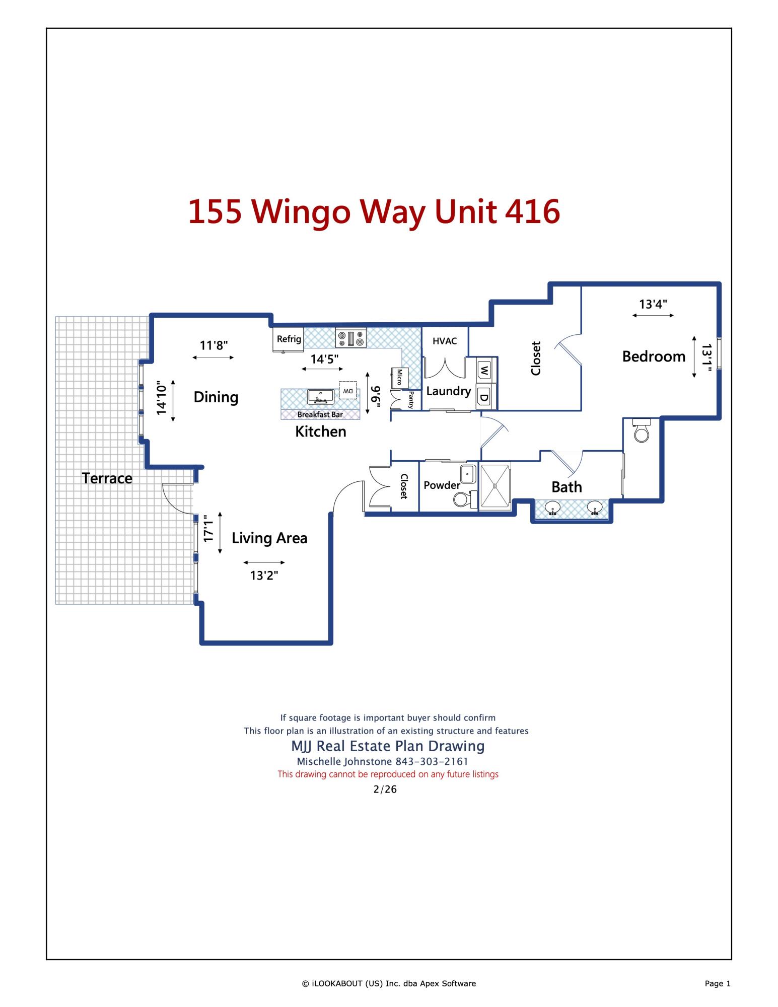 155 Wingo Way, Unit 416 Mount Pleasant, SC 29464 - Photo 42 of 42 155 Wingo Way Unit 416 Floorplan