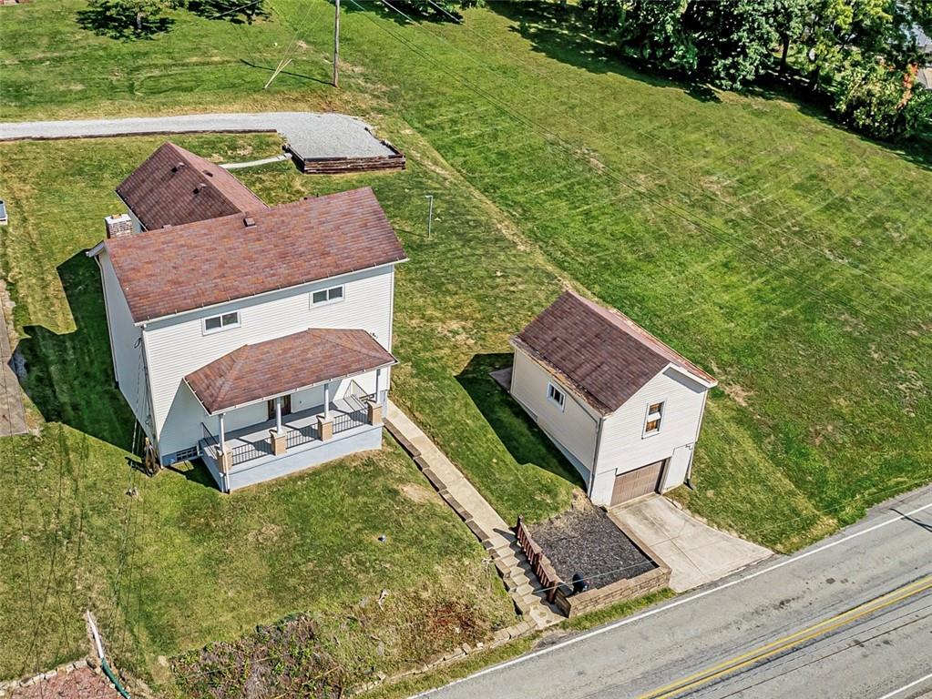 2112 Claridge Elliott Road Claridge, PA 15623 - Photo 3 of 25 an aerial view of a house with garden space and street view