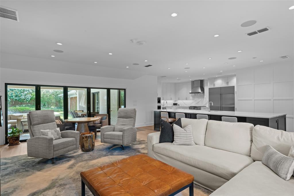 6117 Merrymount Road Westover Hills, TX 76107 - Photo 19 of 39 Living area with recessed lighting and light wood-style flooring