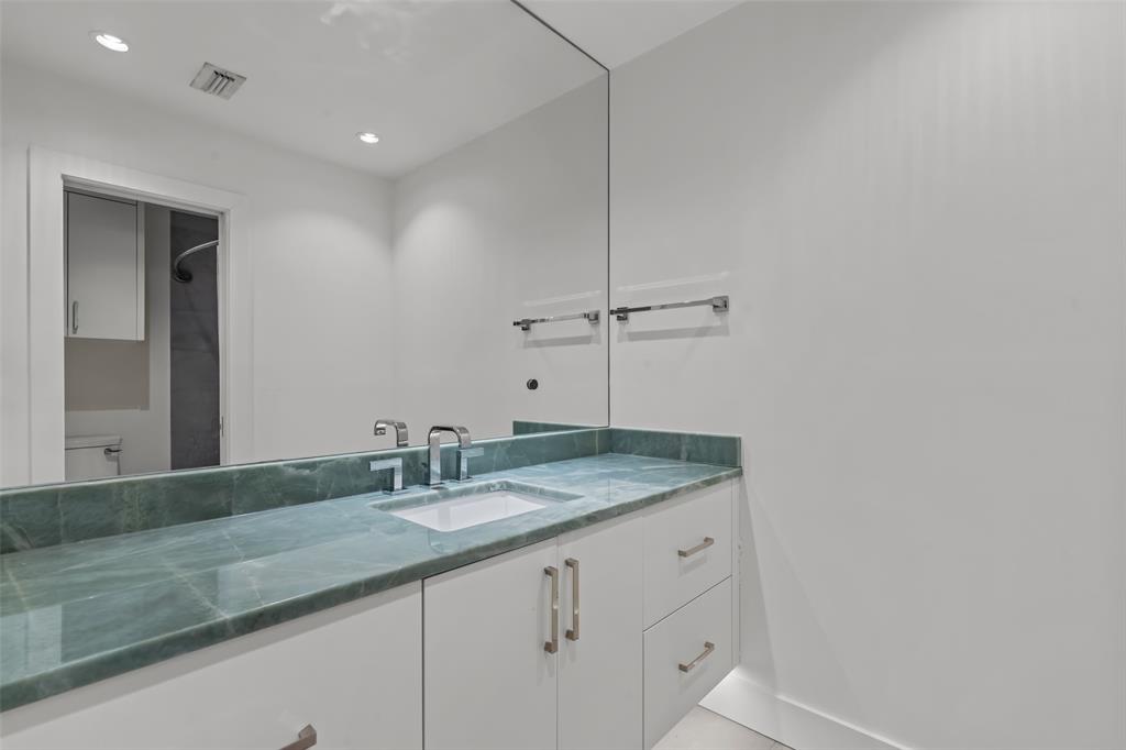 6117 Merrymount Road Westover Hills, TX 76107 - Photo 26 of 39 Bathroom featuring vanity, recessed lighting, and a shower