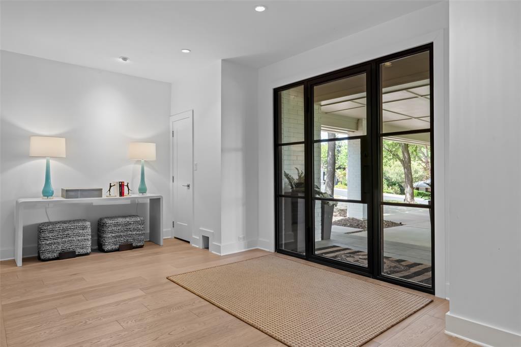 6117 Merrymount Road Westover Hills, TX 76107 - Photo 9 of 39 Doorway to outside with wood finished floors and recessed lighting