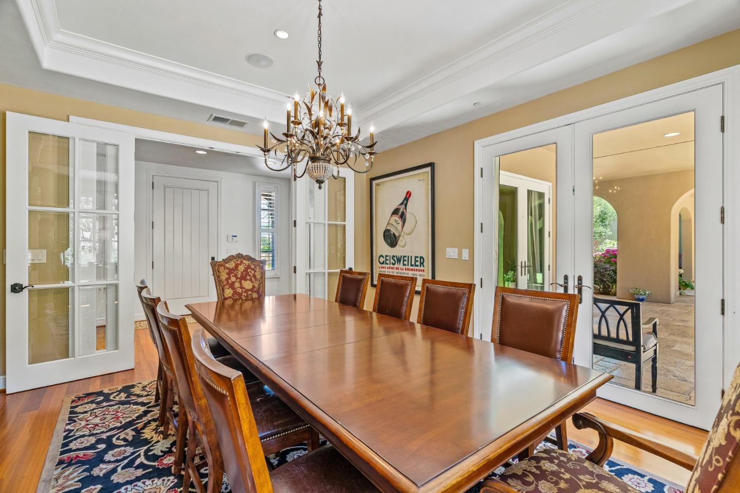 1405 Lakeview Court San Martin, CA 95046 - Photo 23 of 83 a dining room with furniture a chandelier and wooden floor